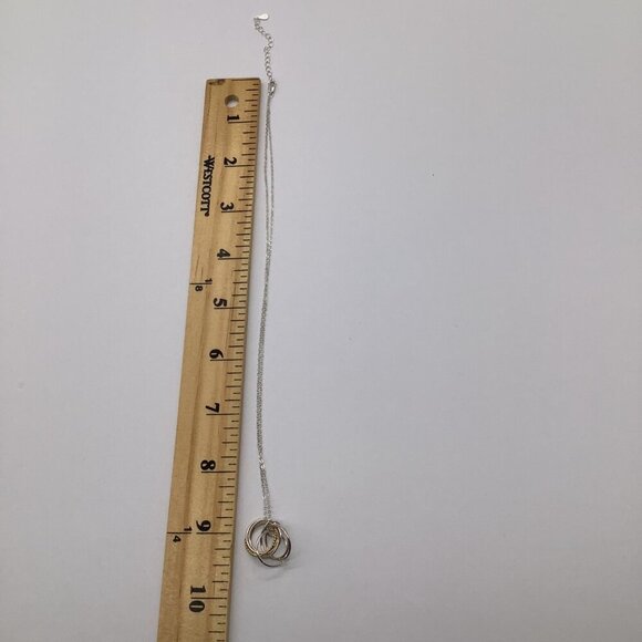 925 Sterling Silver 70th Birthday Necklace Pendant With Six Rings & One Gold Rin - Picture 11 of 16